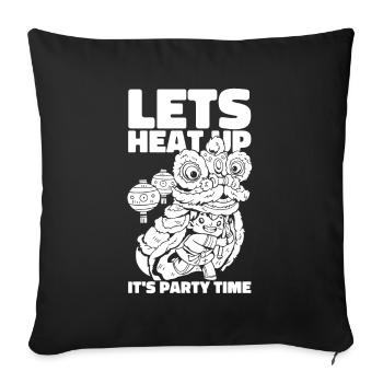 Année du Dragon 2024 - Housse de coussin décorative 45 x 45 cm - noir - Devant