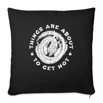 Année du Dragon 2024 - Housse de coussin décorative 45 x 45 cm - noir - Devant
