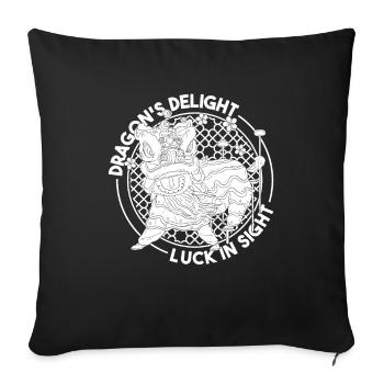 Année du Dragon 2024 - Housse de coussin décorative 45 x 45 cm - noir - Devant