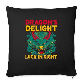 Year of the Dragon 2024 - Sofa pillowcase 17,3'' x 17,3'' (45 x 45 cm) - black - Front