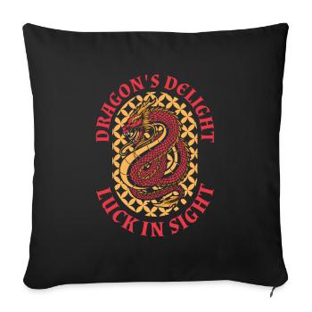 Année du Dragon 2024 - Housse de coussin décorative 45 x 45 cm - noir - Devant