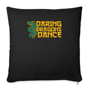 Année du Dragon 2024 - Housse de coussin décorative 45 x 45 cm - noir - Devant