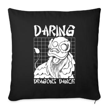 Année du Dragon 2024 - Housse de coussin décorative 45 x 45 cm - noir - Devant