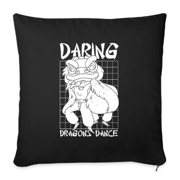 Année du Dragon 2024 - Housse de coussin décorative 45 x 45 cm - noir - Devant