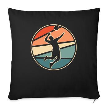 Volley-ball Joueurs de volley-ball - Housse de coussin décorative 45 x 45 cm - noir - Devant