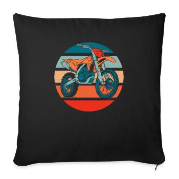 Mx Motocross Dirt Bike - Housse de coussin décorative 45 x 45 cm - noir - Devant