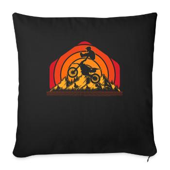 Mx Motocross Dirt Bike - Sofa pillowcase 17,3'' x 17,3'' (45 x 45 cm) - black - Front