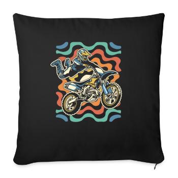 Mx Motocross Dirt Bike - Housse de coussin décorative 45 x 45 cm - noir - Devant