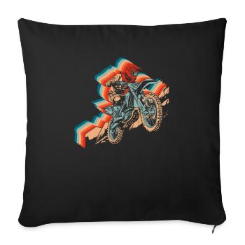 Mx Motocross Dirt Bike - Sofa pillowcase 17,3'' x 17,3'' (45 x 45 cm) - black - Front