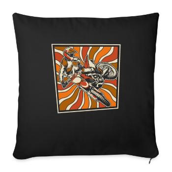 Mx Motocross Dirt Bike - Sofa pillowcase 17,3'' x 17,3'' (45 x 45 cm) - black - Front