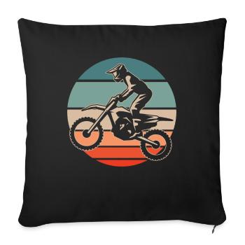Mx Motocross Dirt Bike - Housse de coussin décorative 45 x 45 cm - noir - Devant