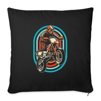 Mx Motocross Dirt Bike - Housse de coussin décorative 45 x 45 cm - noir - Devant