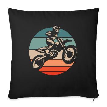 Mx Motocross Dirt Bike - Housse de coussin décorative 45 x 45 cm - noir - Devant