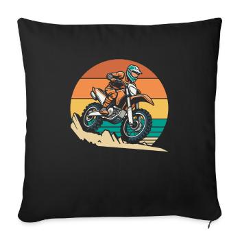 Mx Motocross Dirt Bike - Housse de coussin décorative 45 x 45 cm - noir - Devant