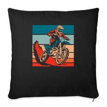 Mx Motocross Dirt Bike - Housse de coussin décorative 45 x 45 cm - noir - Devant