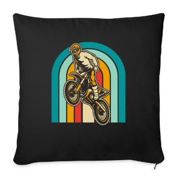 Mx Motocross Dirt Bike - Housse de coussin décorative 45 x 45 cm - noir - Devant