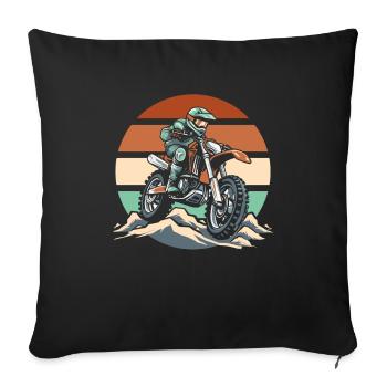 Mx Motocross Dirt Bike - Sofa pillowcase 17,3'' x 17,3'' (45 x 45 cm) - black - Front