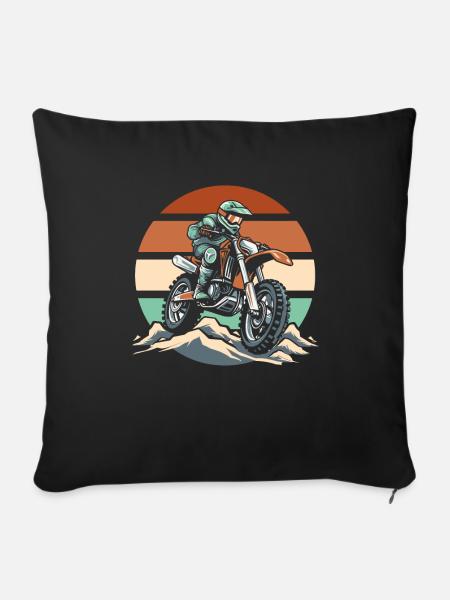 Mx Motocross Dirt Bike - Sofakissenbezug 45 x 45 cm - Schwarz