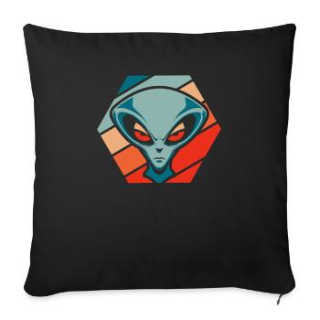 Alien Außerirdischer - Housse de coussin décorative 45 x 45 cm - noir - Devant