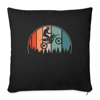 Mx Motocross Dirt Bike - Housse de coussin décorative 45 x 45 cm - noir - Devant