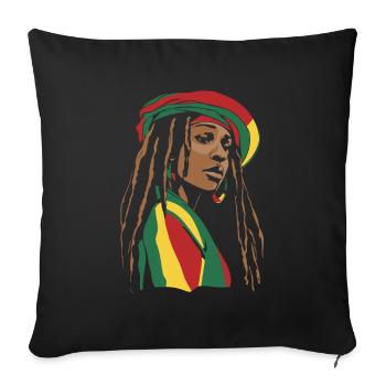 Rasta Hair Dreadlocks Dreads - Sofa pillowcase 17,3'' x 17,3'' (45 x 45 cm) - black - Front