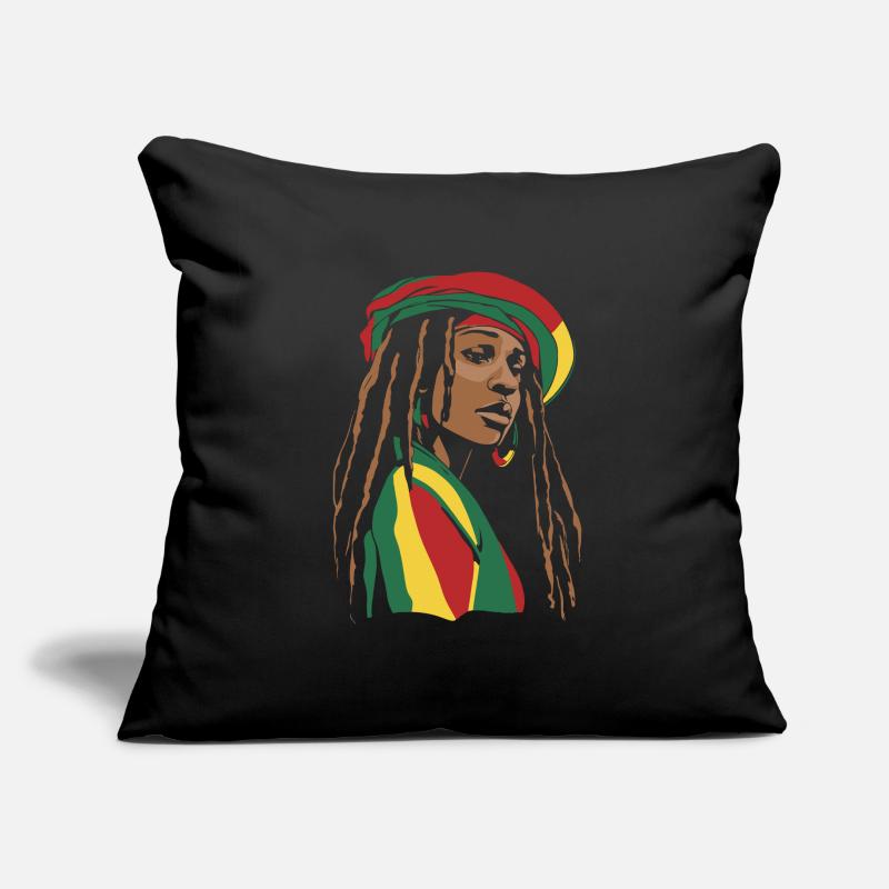 Dreadlocks de cheveux Rasta Dreads Housse de coussin décorative 45 x 45 cm