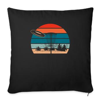 Frisbee Golf Disc Golf - Sofa pillowcase 17,3'' x 17,3'' (45 x 45 cm) - black - Front