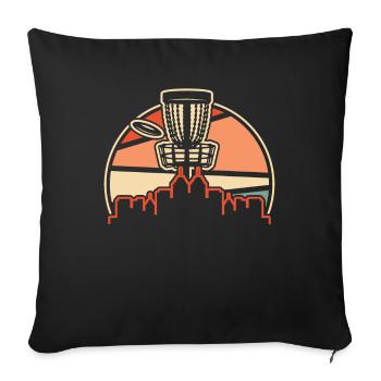 Frisbee Golf Disc Golf - Sofa pillowcase 17,3'' x 17,3'' (45 x 45 cm) - black - Front