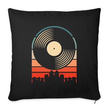 Vinyl Record Collector - Sofa pillowcase 17,3'' x 17,3'' (45 x 45 cm) - black - Front