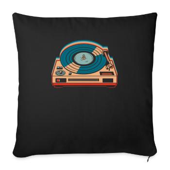 Collectionneur de disques vinyles - Housse de coussin décorative 45 x 45 cm - noir - Devant