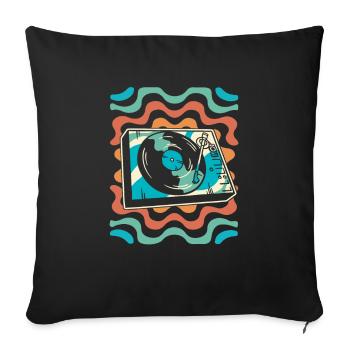 Vinyl Record Collector - Sofa pillowcase 17,3'' x 17,3'' (45 x 45 cm) - black - Front