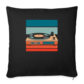 Vinyl Record Collector - Sofa pillowcase 17,3'' x 17,3'' (45 x 45 cm) - black - Front