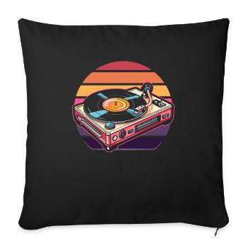 Vinyl Record Collector - Sofa pillowcase 17,3'' x 17,3'' (45 x 45 cm) - black - Front