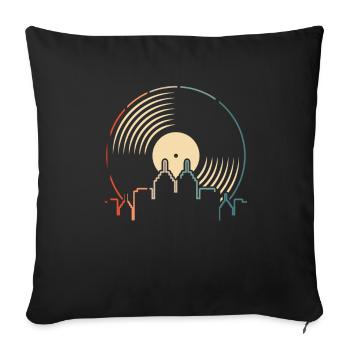 Vinyl Record Collector - Sofa pillowcase 17,3'' x 17,3'' (45 x 45 cm) - black - Front