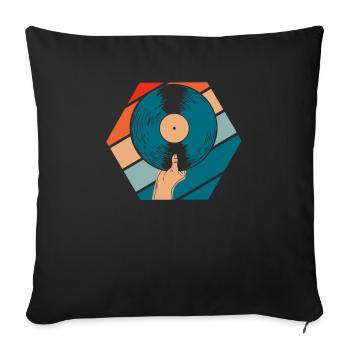 Collectionneur de disques vinyles - Housse de coussin décorative 45 x 45 cm - noir - Devant