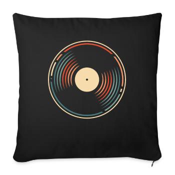 Collectionneur de disques vinyles - Housse de coussin décorative 45 x 45 cm - noir - Devant