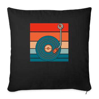Collectionneur de disques vinyles - Housse de coussin décorative 45 x 45 cm - noir - Devant
