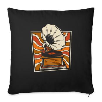 Collectionneur de disques vinyles - Housse de coussin décorative 45 x 45 cm - noir - Devant