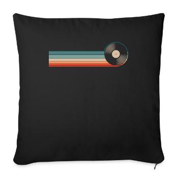 Collectionneur de disques vinyles - Housse de coussin décorative 45 x 45 cm - noir - Devant