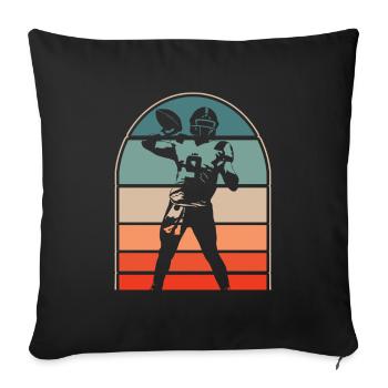 Football américain - Housse de coussin décorative 45 x 45 cm - noir - Devant