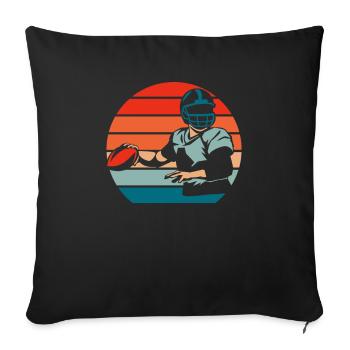 American football - Sofa pillowcase 17,3'' x 17,3'' (45 x 45 cm) - black - Front