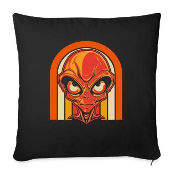 Alien Außerirdischer - Sofakissenbezug 45 x 45 cm - Schwarz - Vorne