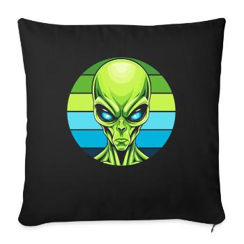Alien Außerirdischer - Housse de coussin décorative 45 x 45 cm - noir - Devant