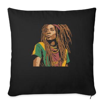 Rasta Hair Dreadlocks Dreads - Sofa pillowcase 17,3'' x 17,3'' (45 x 45 cm) - black - Front