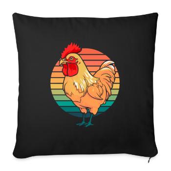 Poule de poulet - Housse de coussin décorative 45 x 45 cm - noir - Devant