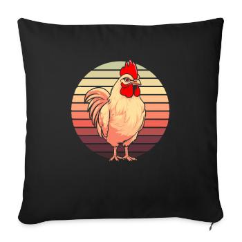 Chicken Hen - Sofa pillowcase 17,3'' x 17,3'' (45 x 45 cm) - black - Front