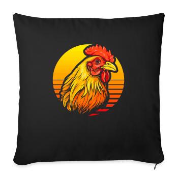 Chicken Hen - Sofa pillowcase 17,3'' x 17,3'' (45 x 45 cm) - black - Front