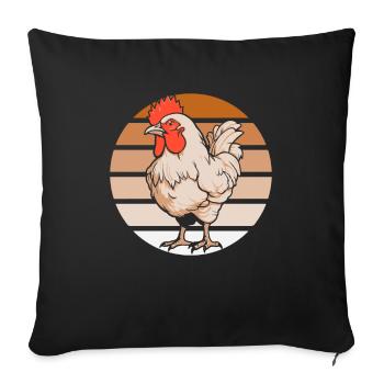 Chicken Hen - Sofa pillowcase 17,3'' x 17,3'' (45 x 45 cm) - black - Front