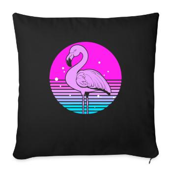Flamant - Housse de coussin décorative 45 x 45 cm - noir - Devant