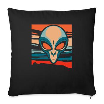 Alien Außerirdischer - Housse de coussin décorative 45 x 45 cm - noir - Devant